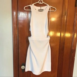 Express open cross back white dress